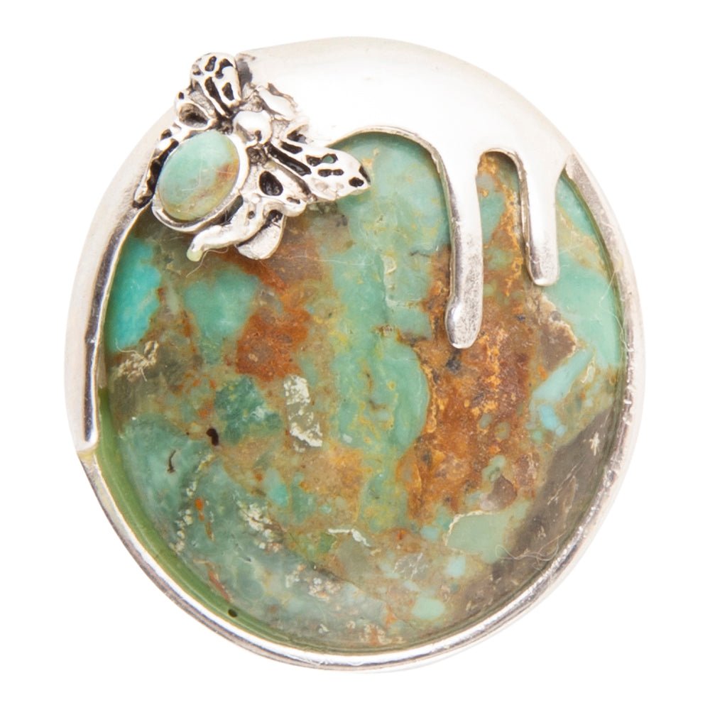 Honey Bee Blue Turquoise Sterling Silver Ring - ThisandThatShoppe