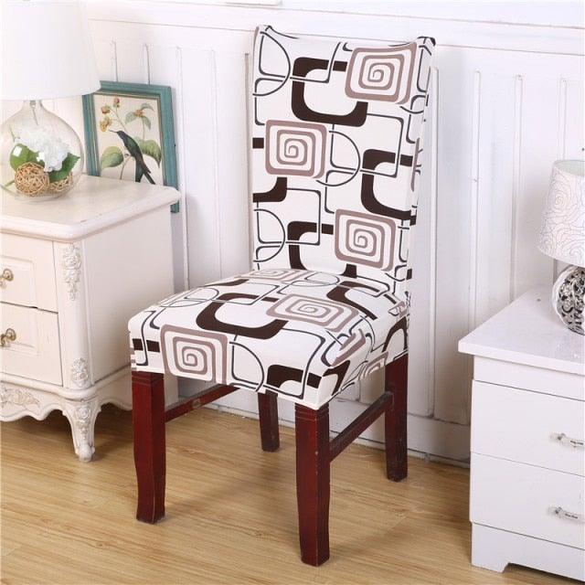 Housmife Printed Stretch Chair Cover Big Elastic Seat Chair Covers Slipcovers Restaurant Banquet Home Dining Party Decoration Stretch Spandex Removable Washable Anti-dust Seat Slipcover Protector for Hotel Office Ceremony Banquet