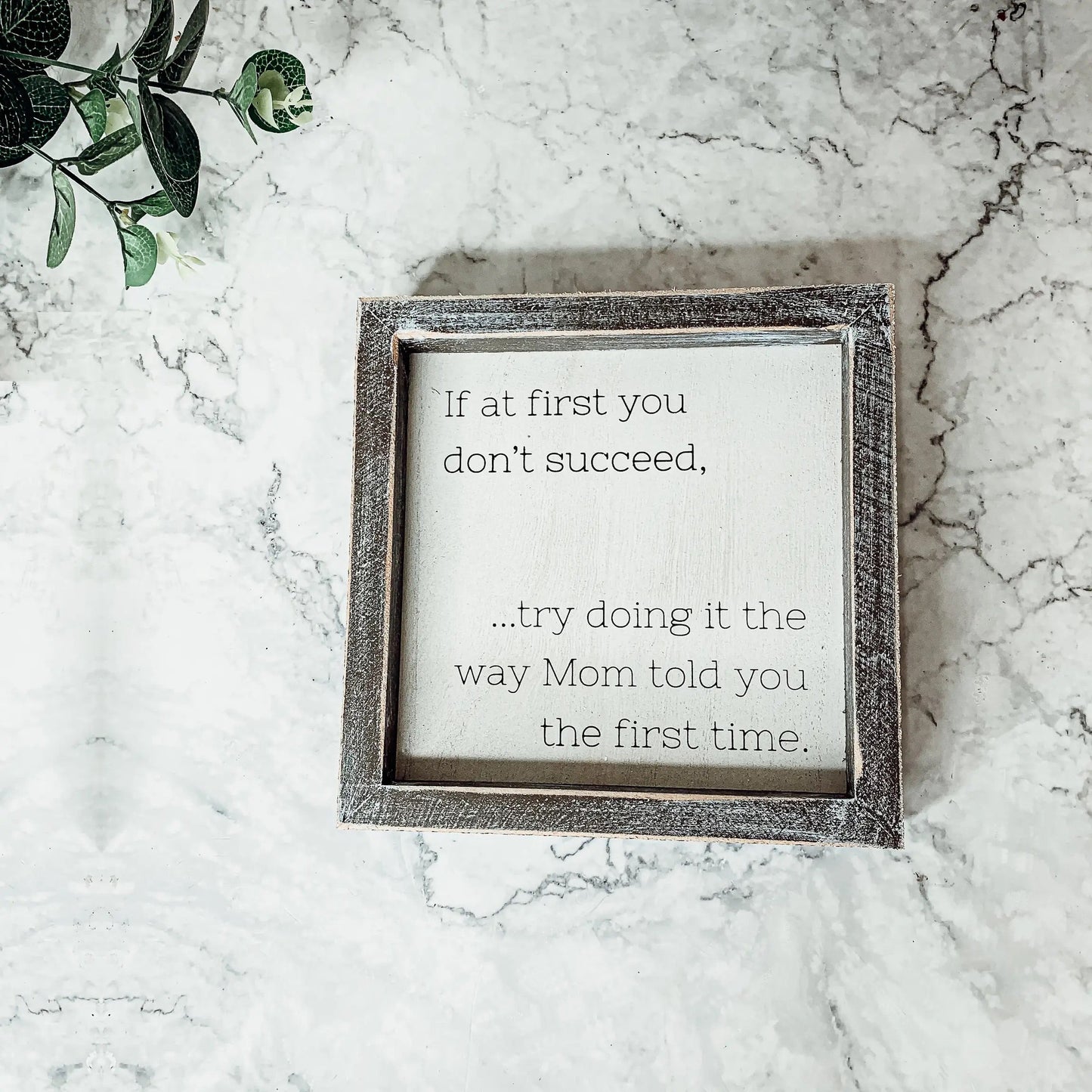 Funny Mom Quote Rustic Wood Sign 7x7 Inch Wall Desk Shelf Plaque Mom Told You