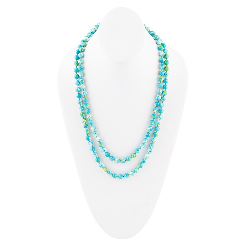Immeasurable Ocean jade Blue Knotted Necklace - ThisandThatShoppe