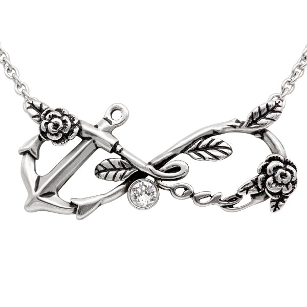 Infinity Anker Halskette Sterling Silber Blumenkette