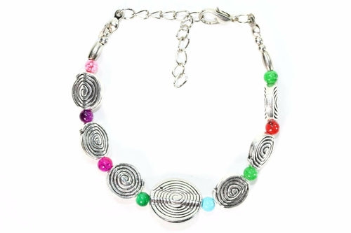 Bracelet à breloques spirale infini avec boucles d'oreilles papillon dorées