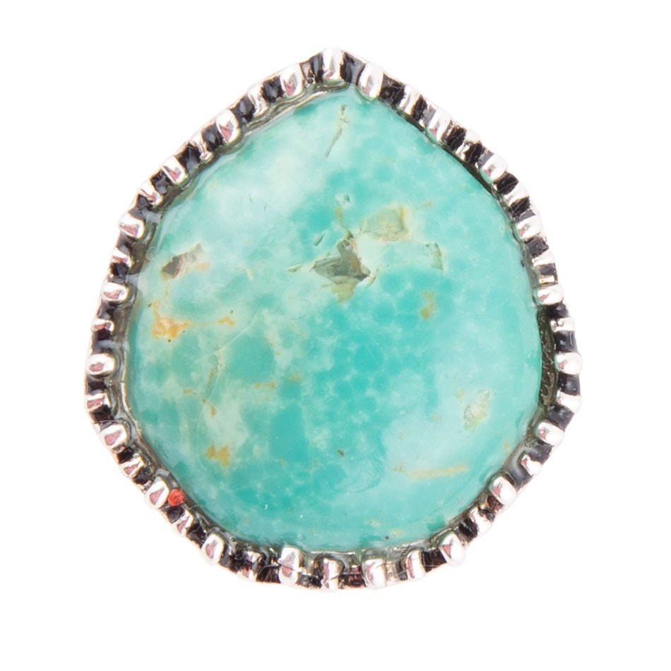 Intricate Green Turquoise and Sterling Silver Ring - ThisandThatShoppe