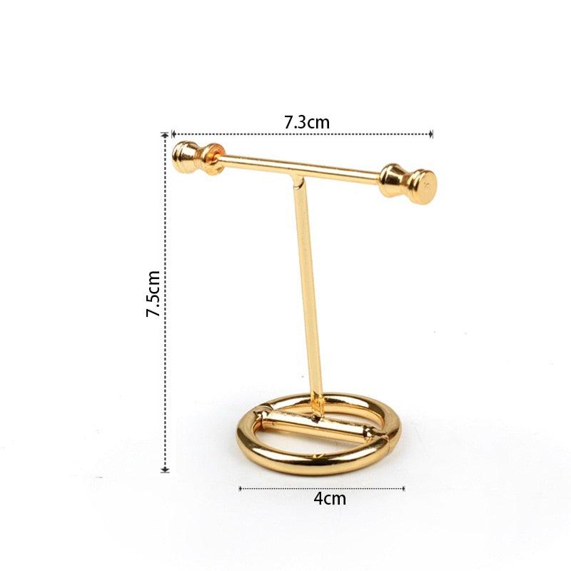 Jewelry Organizer Wooden Rack Bracelet Earring Holder Display Decoration Stand Earring Support Display Decoration Rack Small Jewelry Display Holder T-Shaped Iron Fashion Home Bracelet Pendant Jewelry Storage Shelf Stand for Woman Girls