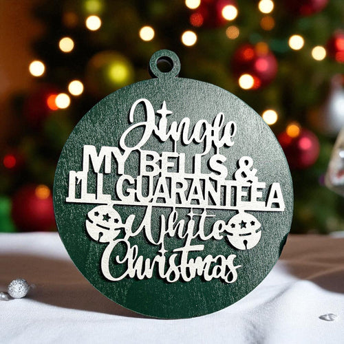 Handcrafted Wooden Christmas Ornaments Set Jingle Bells 12 Colors 3D