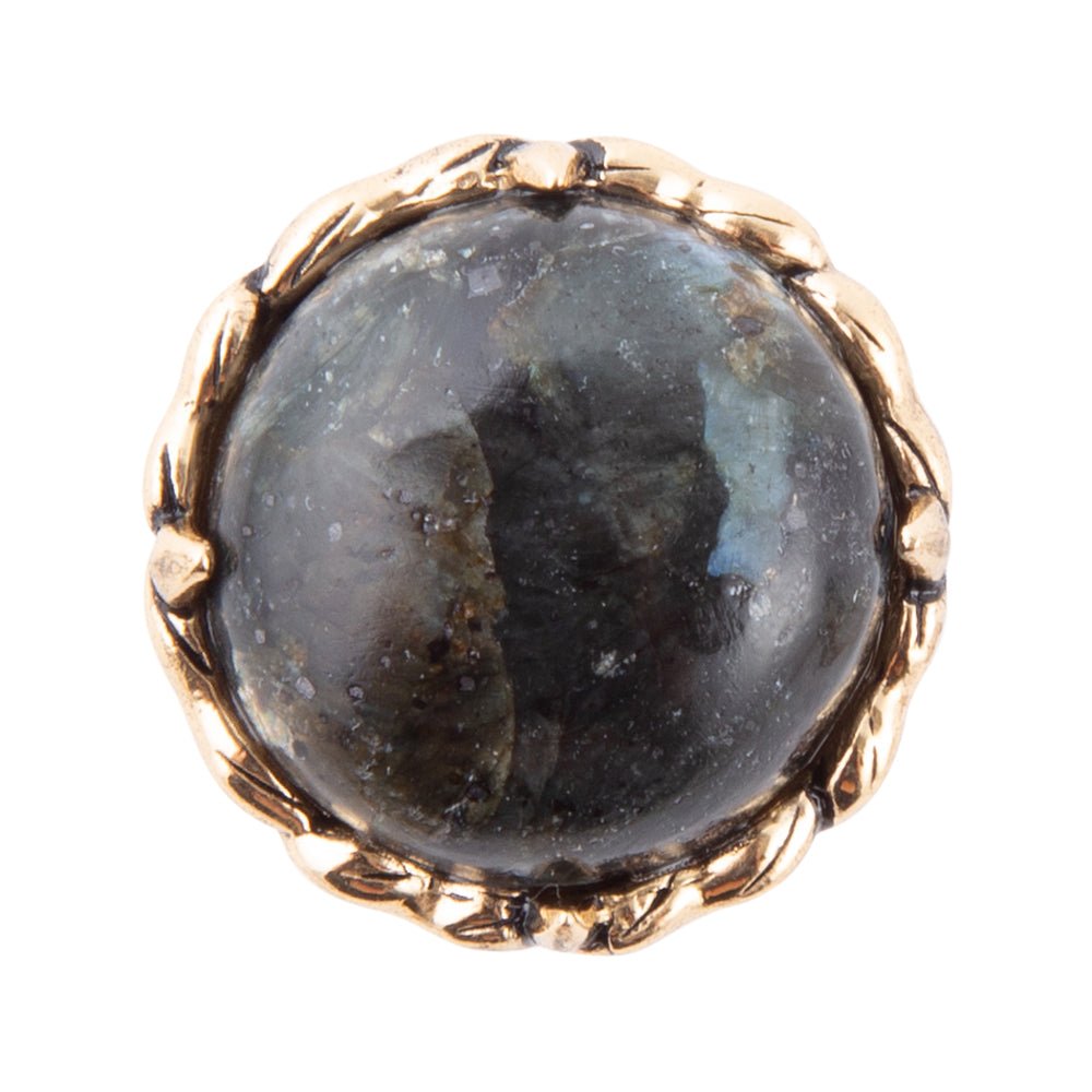 Black Labradorite and Golden Statement Ring - ThisandThatShoppe
