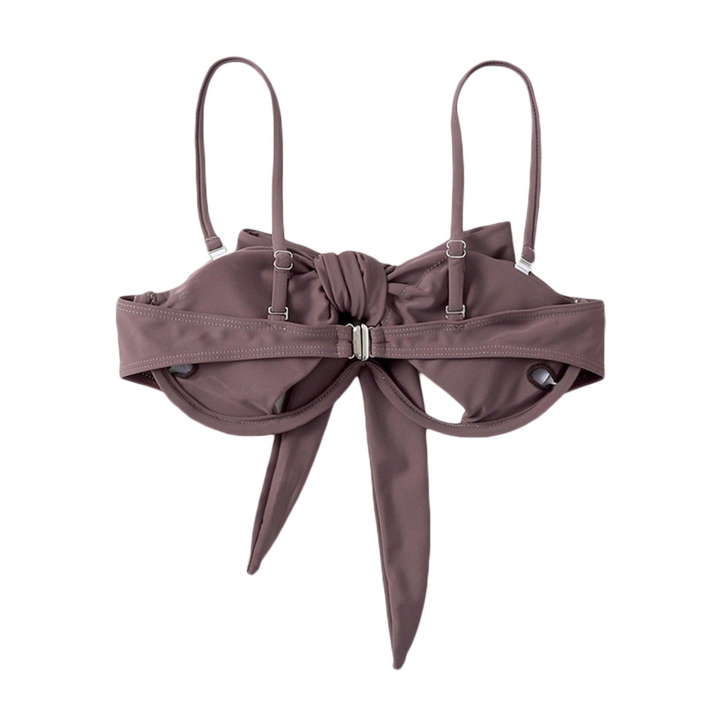 Ladies Summer Solid Color Swimsuit Female Detachable Shoulder Strap Halter Bikini Women's Bikini Swimsuits One Piece Bathing Suits Tie Knot Cutout Swimwear with Crisscross Design