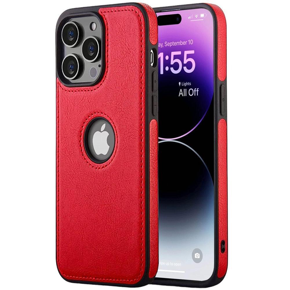 Leather Case Thin Flexible Soft Grip Luxury PU Leather Cover for Men Durable Anti-Scratch Full Phone Cases For iPhone 14 Pro Max 14 Plus Case Slim PU Leather Soft Shockproof Back Cover for iPhone 14 Pro