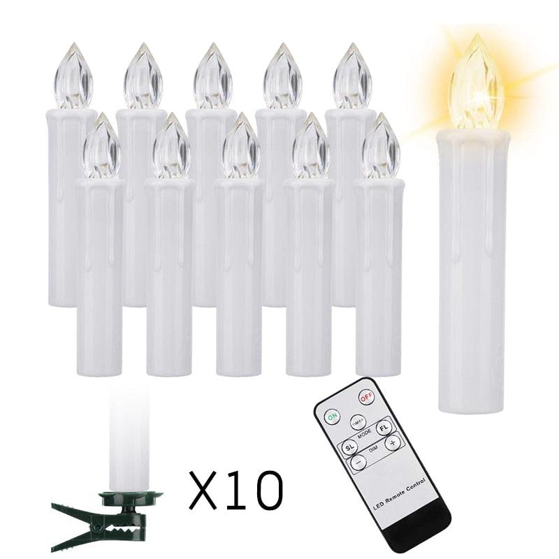 LED Candles Light Flameless Remote Control For Home Dinner Party Christmas Tree Candle LED Flameless Taper Candles Flickering with Remote Timer Battery Operated Waterproof Christmas Tree Candles Warm White Window Candles Decoration Lamp Light New Years