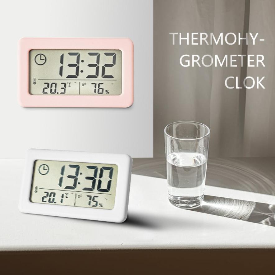 LED Digital Clock Digital Alarm Clock Battery Operated Small Desk Clocks with Smart Night Light Date Indoor Temperature LCD Electronic Clock for Bedroom Electronic Digital Screen Desktop Clock for Home Office Backlight Snooze Desk Clocks