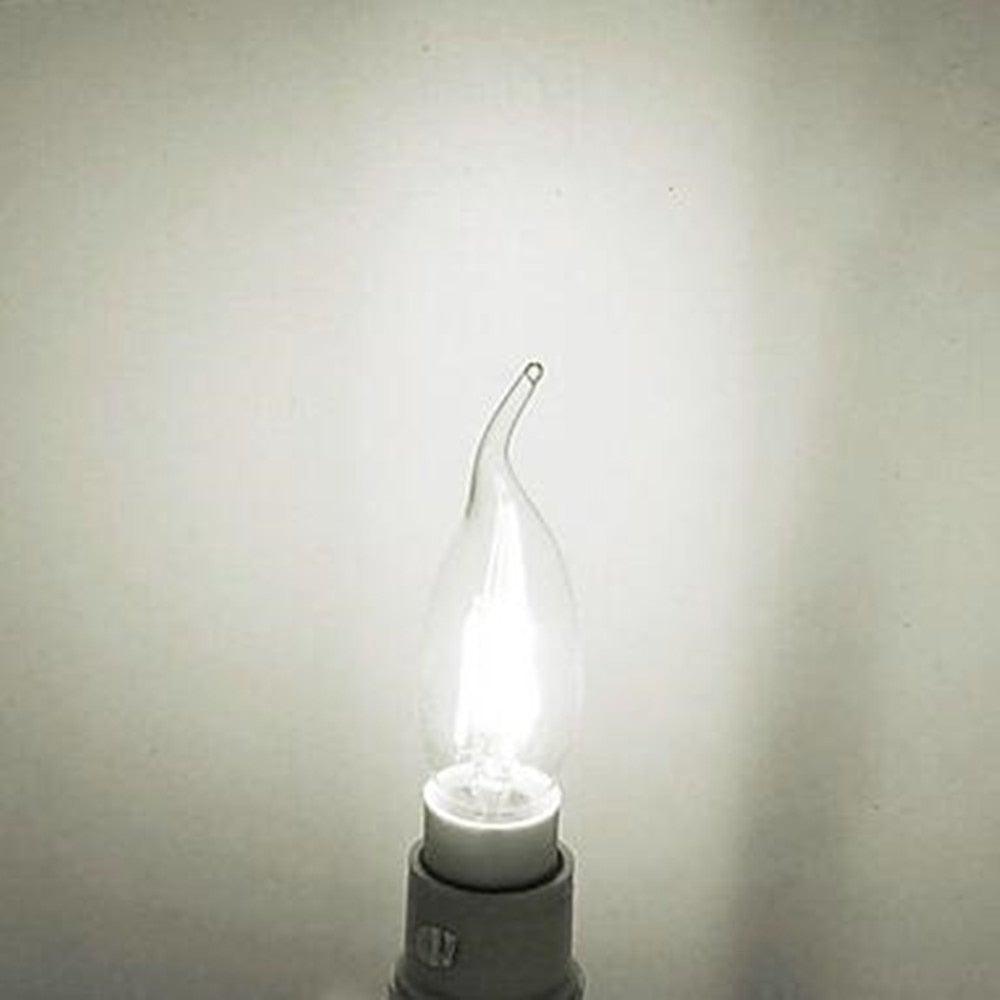 LED Filament Bulb E14 4W/6W AC220V Glass Shell 360 Degree C35 Edison Retro Candle Light Warm/Cold White LED Candelabra Bulb 25W Equivalent 250 Lumens, 3000K Soft White 2W Filament Dimmable LED Chandelier Light Bulbs