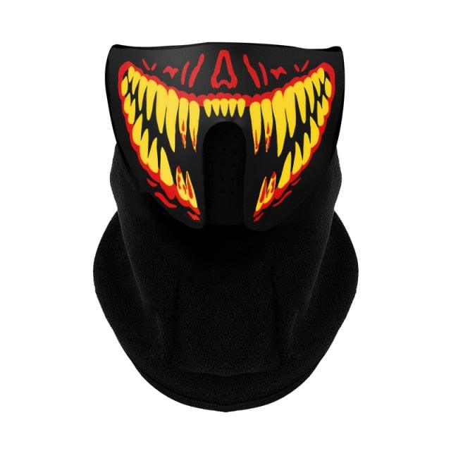 LED Warm Headgear ED Face Mask Party Masks Light Up Dance Halloween Cosplay Easter Rave Mask Luminous Costume Washable Foldable Luminous Cool Party Mask Activated Light Up Mask Led Music Party Mask Led Music Mask for Festival Party