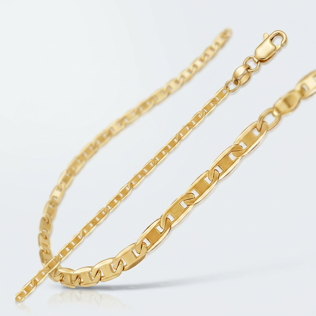10k Gelbgold Mariner Ankerkette Fußkette 1,7 mm