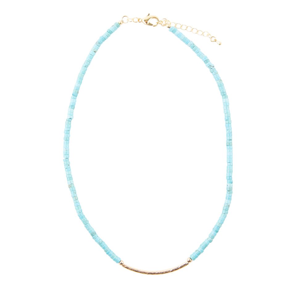 Little Bit Turquoise Golden Bar Necklace - ThisandThatShoppe