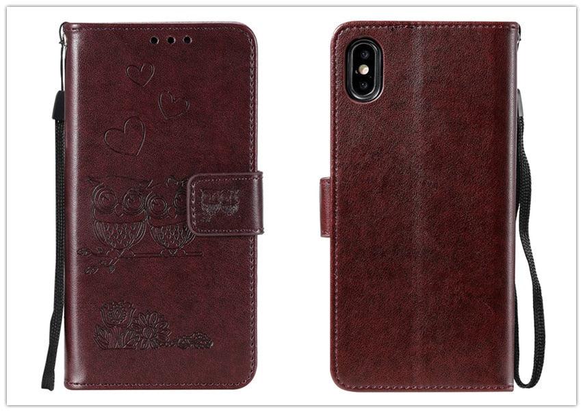 Love Couple Leather Case For iPhone 12 11 Pro mini Phone Flip Wallet Soft Cover Shockproof Floral Cute Modern Leather Wallet Phone Case For iPhone