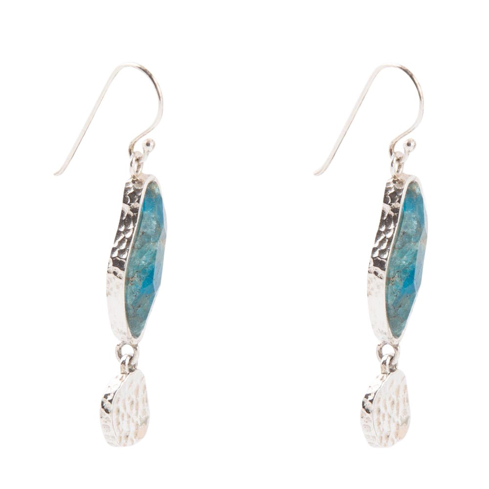 Luna Blue Apatite and Sterling Silver Drop Earrings - ThisandThatShoppe