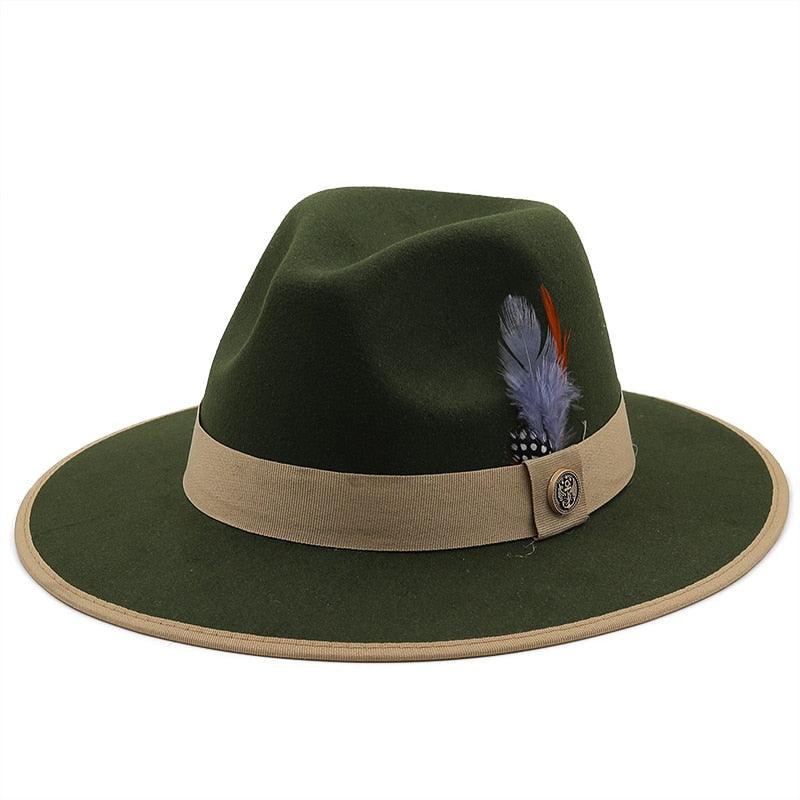 Luxurious Unique Couple Hats Wide Brim Fedora Hat Winter Autumn Trendy Fedora Hat Women Black Red Wedding Hat With Feather Belts For Hats Men Beautiful Gentleman Elegant Classical Hat