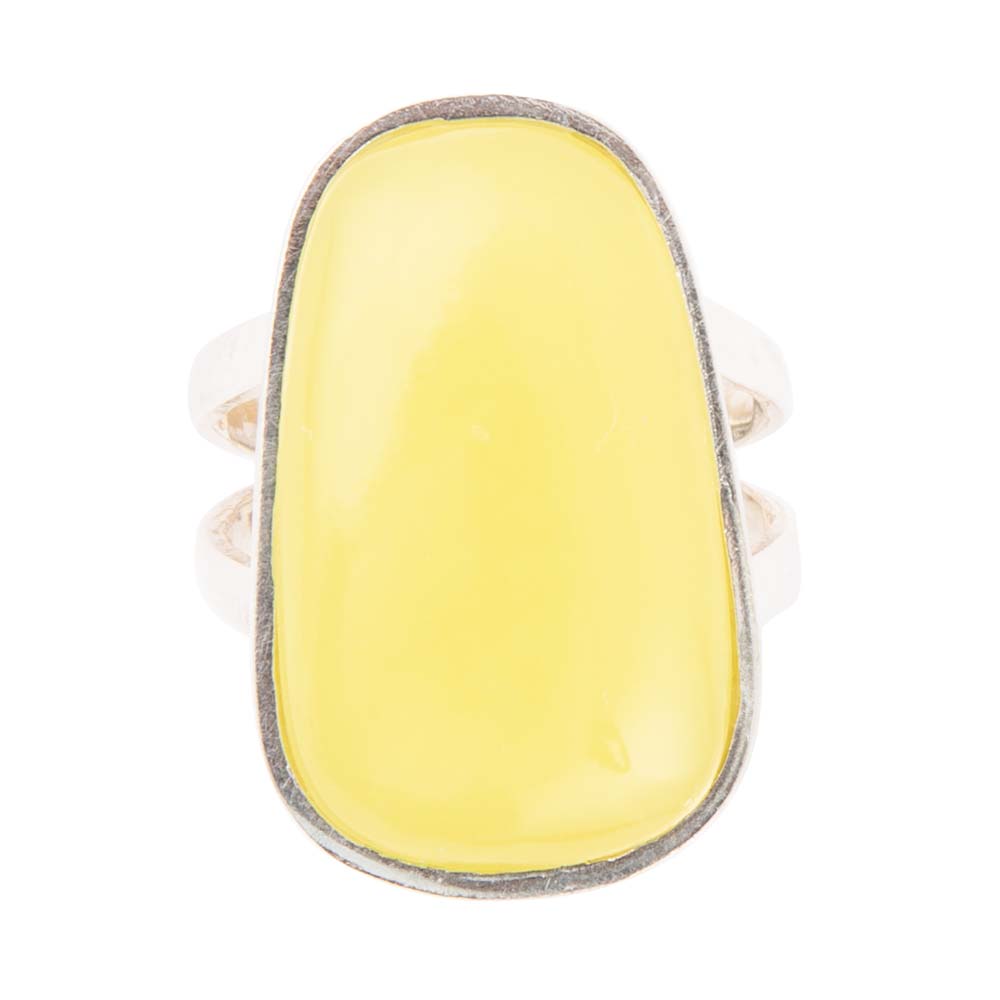 Madeleine Yellow Jade and Sterling Silver Ring - ThisandThatShoppe