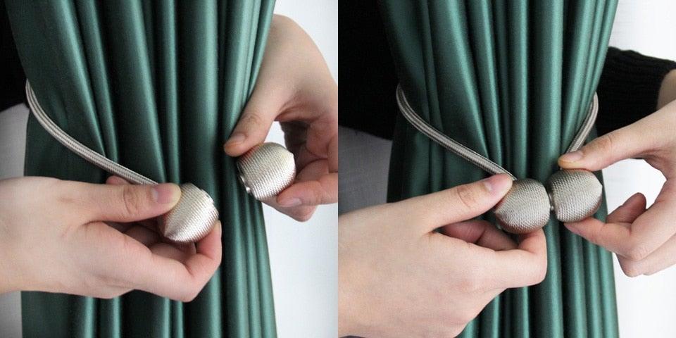 Magnetic Curtain Buckle Holder Tieback Window Accessories Curtain Decorative Curtain Tiebacks Magnetic Curtain Tiebacks European Style Decorative Curtain Drape Tie With Strong Magnetic For Home And Office Decoration