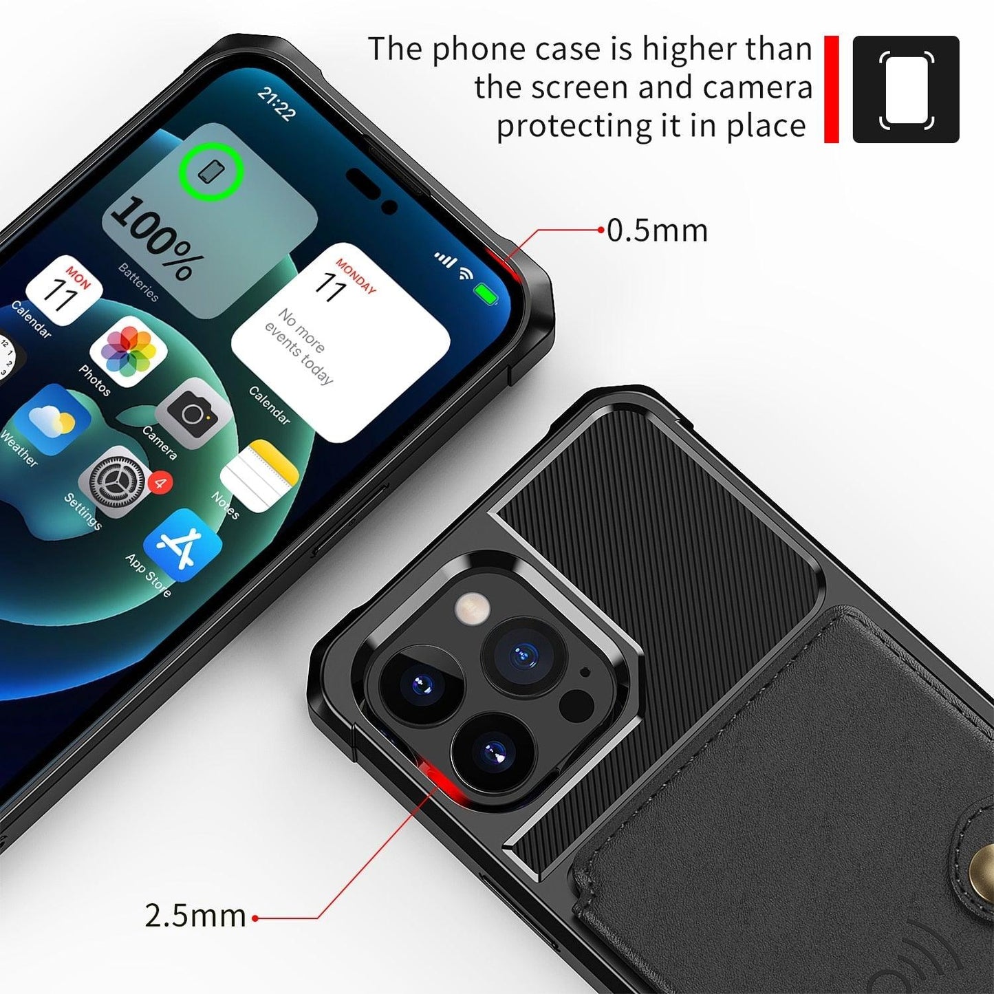 Magnetic Wallet Leather Case For iPhone 14 13 12 11 Pro Max XS Phone Cases Stand X Anti drop Cards Soft Cover Functional Case Compatible with iPhone