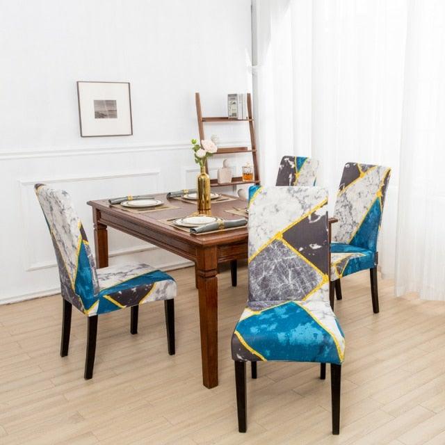 Marble Printed Stretch Chair Cover For Dining Room Office Banquet Chair Protector Elastic Material Armchair Cover Chair Cover Chair Slipcover Marble Background Texture Parson Chair