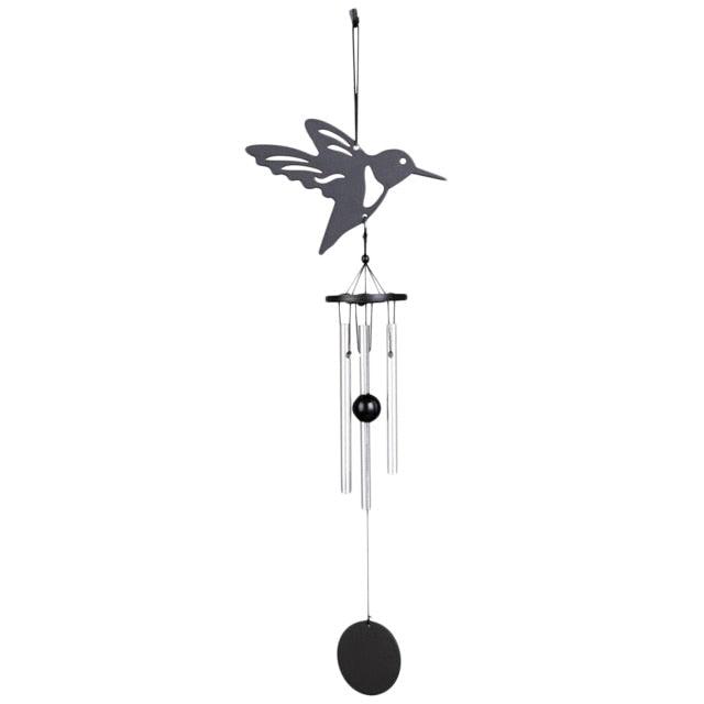 Memorial Butterfly Wind Chimes Angel Wings Flying Bird Wind Chimes Garden Art Wings Wind Chime Patio Hummingbird Wind Chime Garden Hanging Decoration Outdoor Large Chimes For Patio Porch Yard Black
