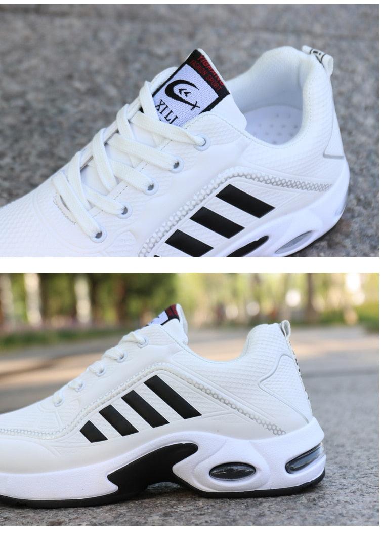 Men's Leather Autumn Shoes Casual Sneakers Tennis Fashion White Trainers Sneakers Casual Leather Fashion Sneakers Breathable Sports Running Sneakers