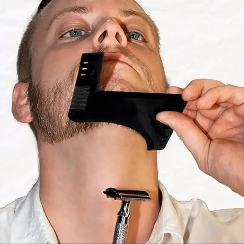 Men Transparent Modern Beard Shaping Tool Lightweight And Flexible Fits All-In-One Styling Beard Comb