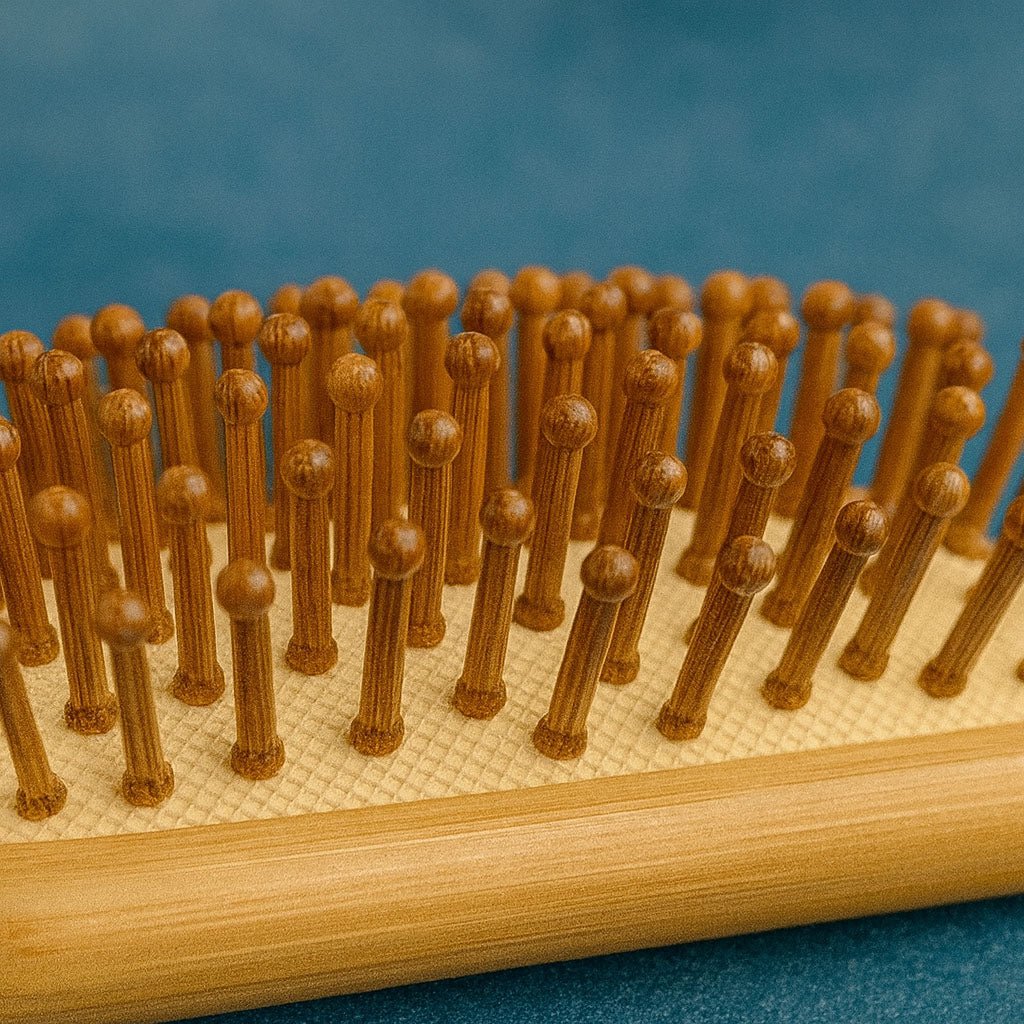 Brosse à cheveux en bambou style mini-raquette