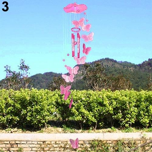 Model Creative Crystal Butterflies-Wind Chime Hanging Ornament Mobile Wind Bell Garden Ornament Lucky Yard Garden Living Room Home/Wall/Room For Mom Birthday Gift Metal Music Wind Chimes Indoor & Outdoor Decor