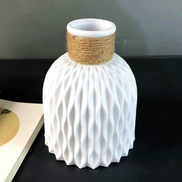 Modern Artifical Floral Plastic Vase Imitation Ceramic Flower Pot For Home Decor Living Room Centerpieces And Events Ornamnet