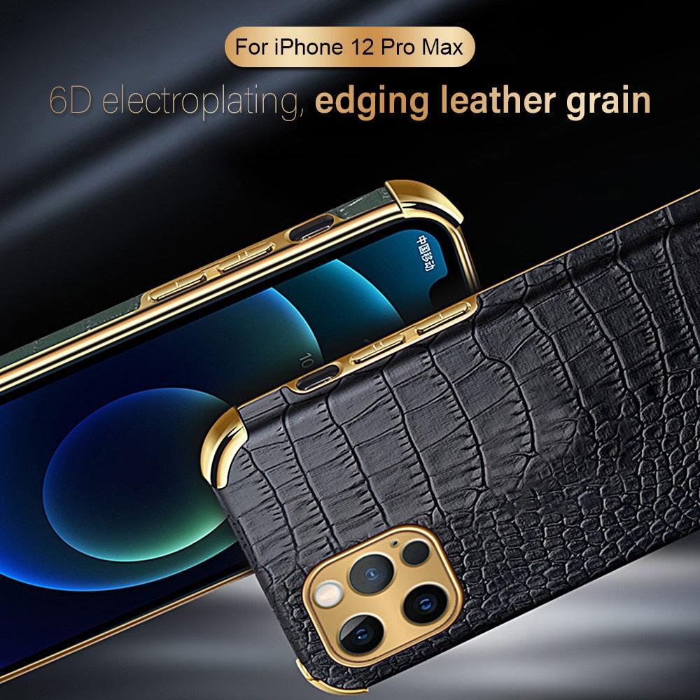 Modern Green Leather Case for iPhone 14 Pro Max Mini 13 11 Pro Max X XR XS Max 13 Mini Cases Luxury PU Leather Covers Luxury Cover Gold Edge for Women Girls Slim Leather Elegant Iphone Protective Cover