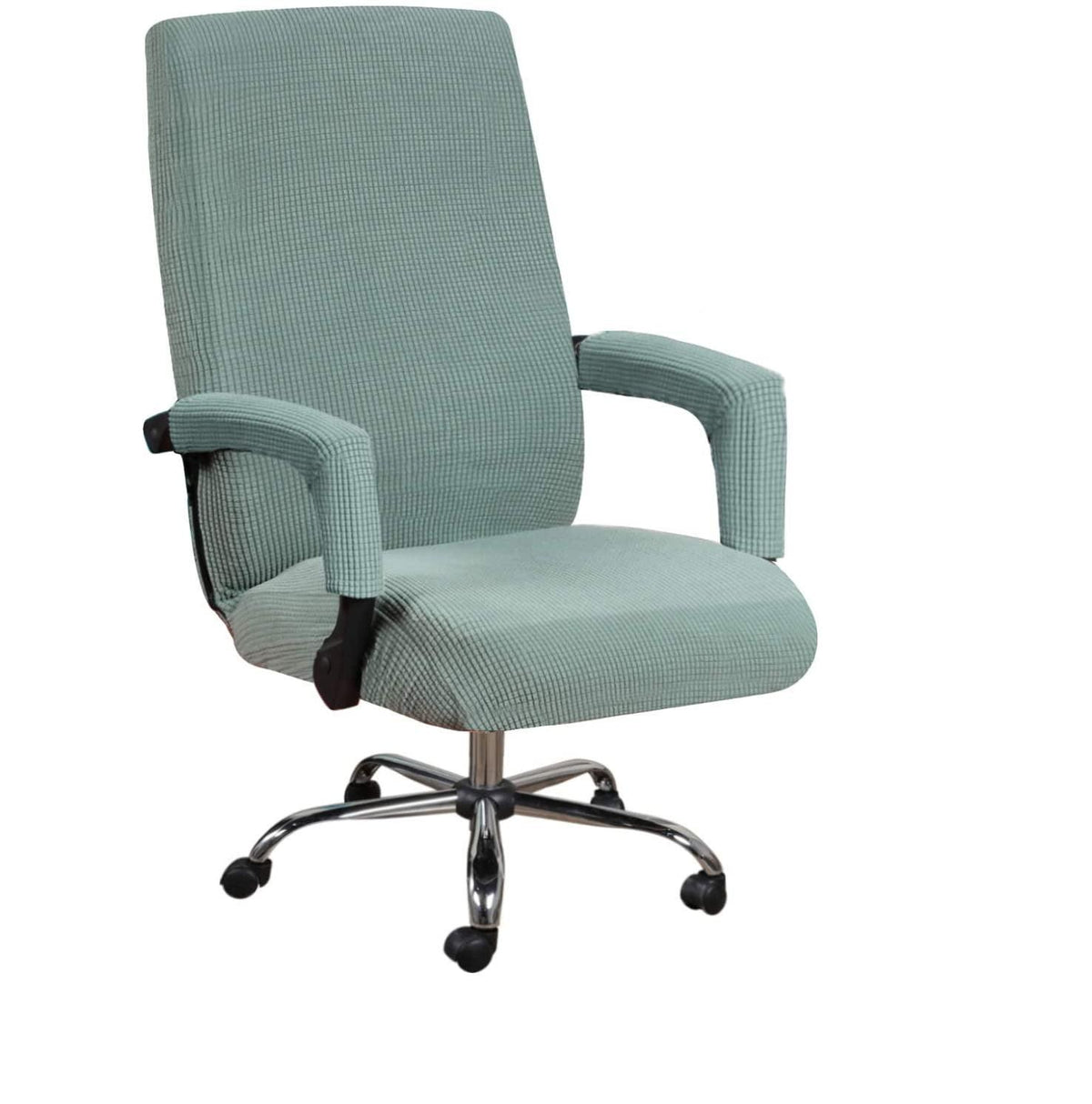 Modern Office Chair Covers Stretch Washable Computer Chair Slipcovers for Universal Rotating Chair Spandex Anti dirty Computer Chair Cover Elastic Polyester Office Chair Cover Easy Washable Removable With Armrest Cover