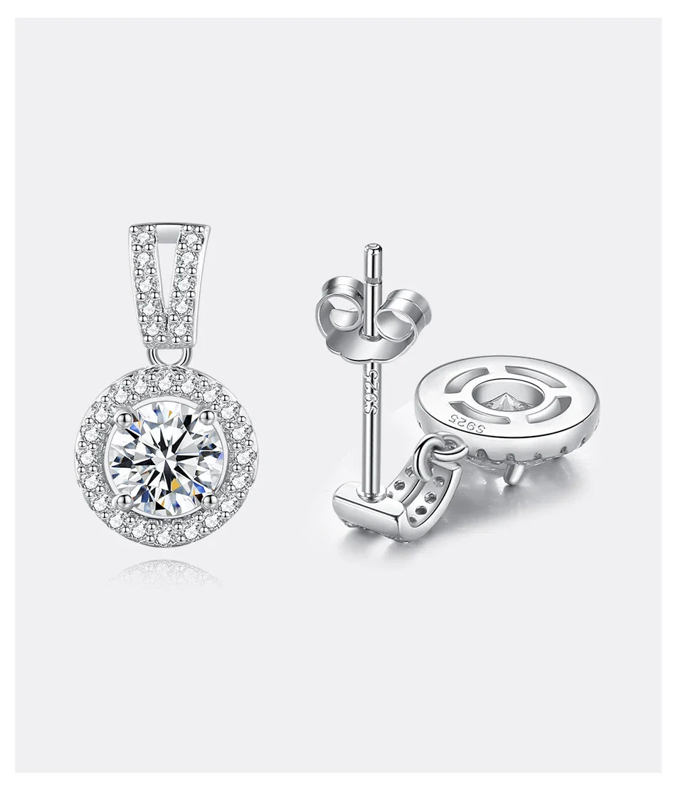 Moissanite Hängeohrringe 925 Sterling Silber 1 Karat GRA Braut Hochzeit Verlobung