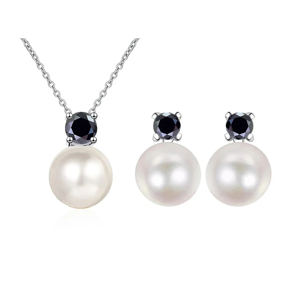 Moissanit Halskette Ohrringe Set Sterling Silber 925 Hochzeit Schmuck Geschenk
