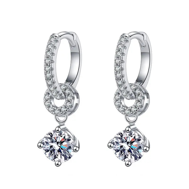Moissanit 925 Sterling Silber Diamant Ohrhänger für Damen Hochzeit Party