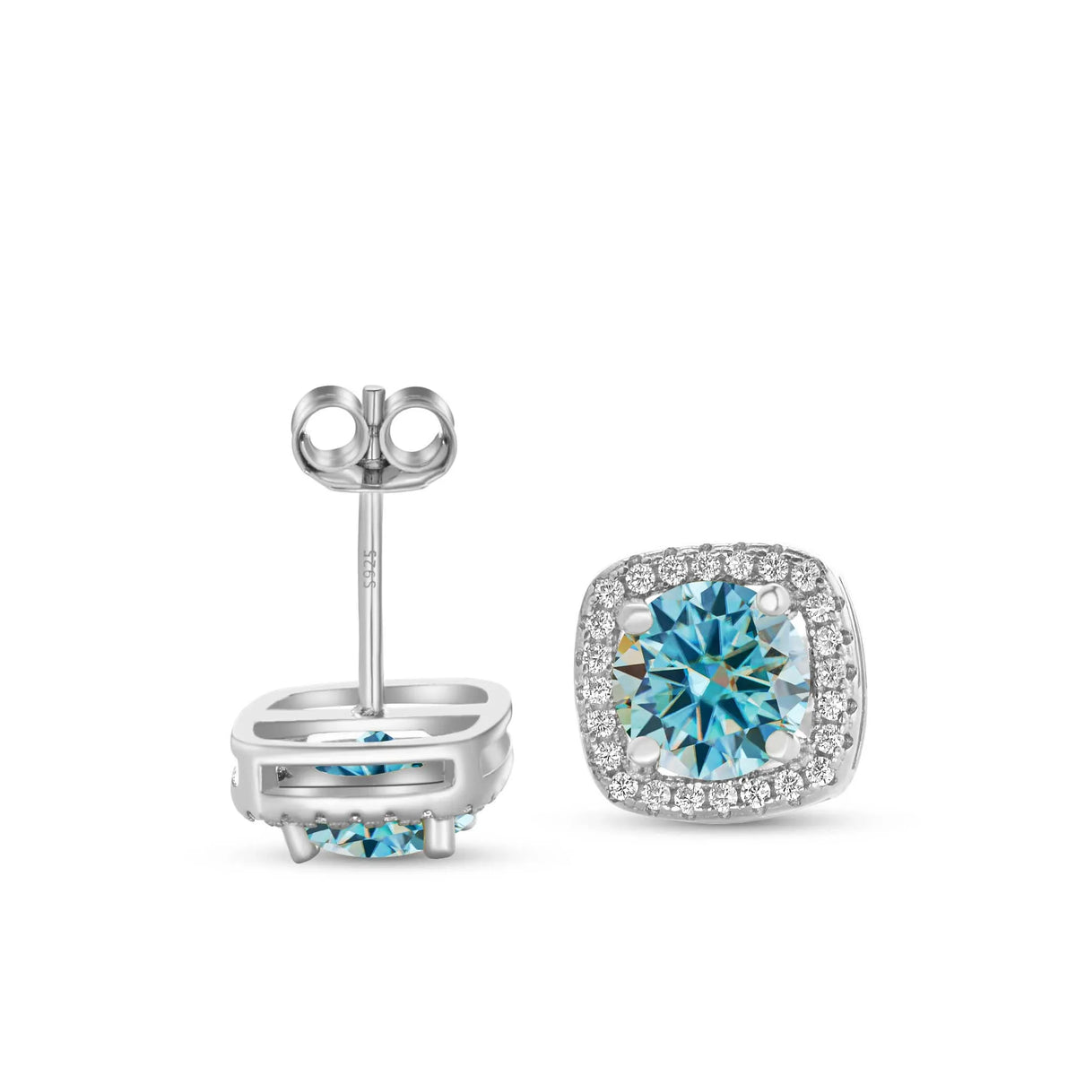 Moissanit-Ohrstecker 0,5-1,0 CT, mehrere 925er Sterlingsilber, 18 Karat vergoldet, Geschenk