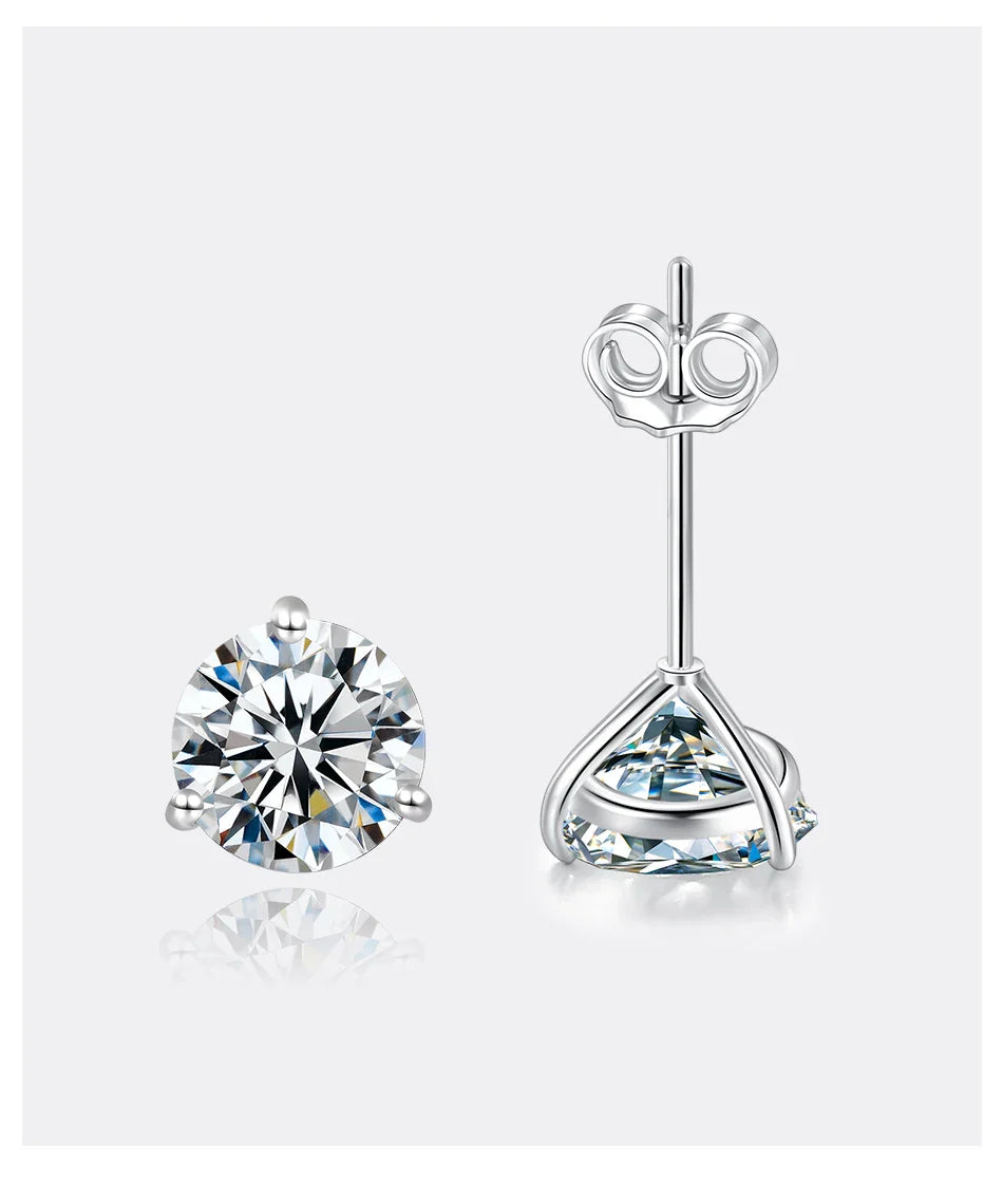 Boucles d'oreilles clous en moissanite Argent sterling 925 Petit cadeau de mode coréenne classique
