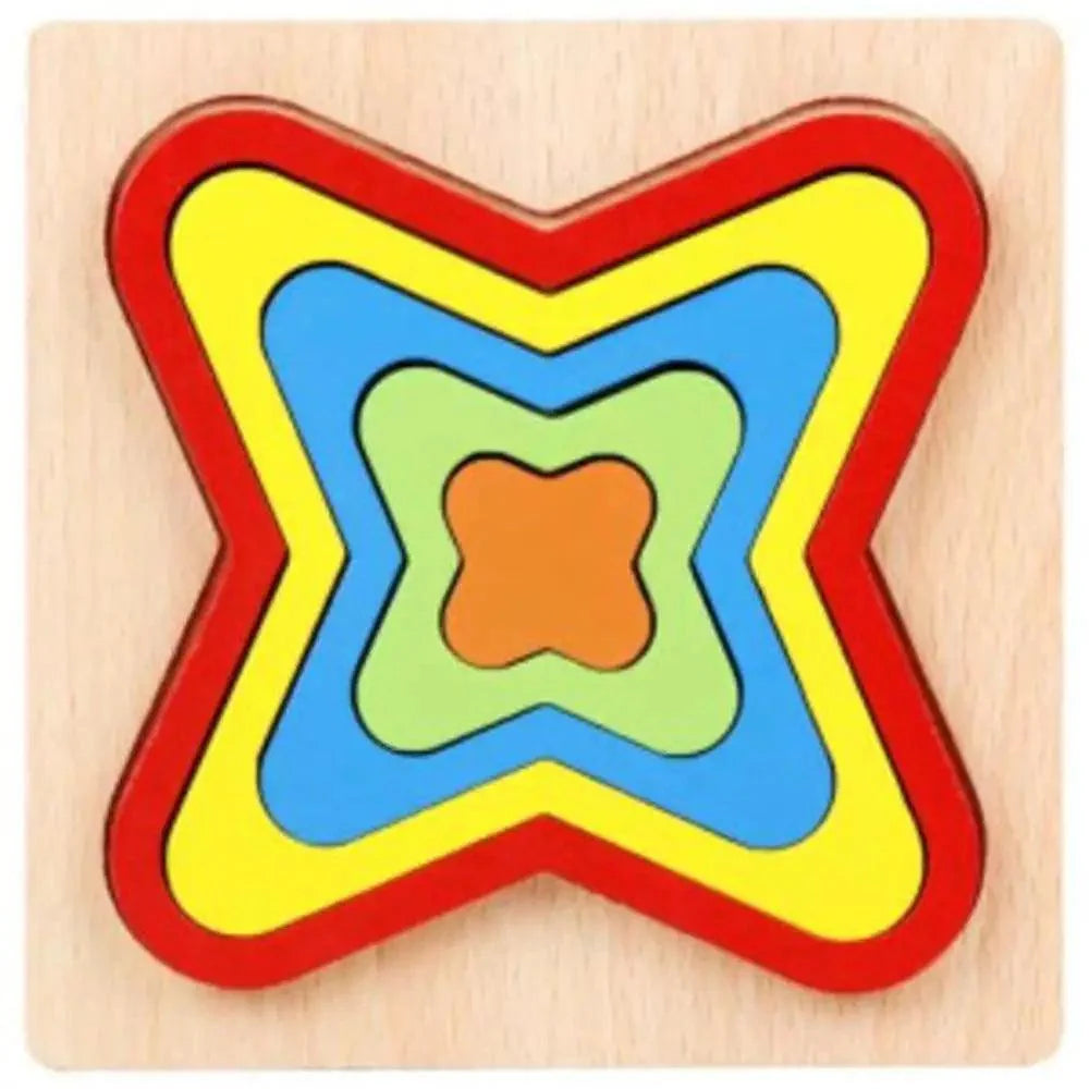 Montessori Cartoon Animal Educational Wooden Beaded Geometry Digital Clock Puzzles Matching Clock Toy For Children