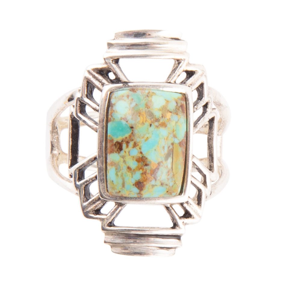 Native Sky Blue Turquoise and Sterling Silver Ring - ThisandThatShoppe