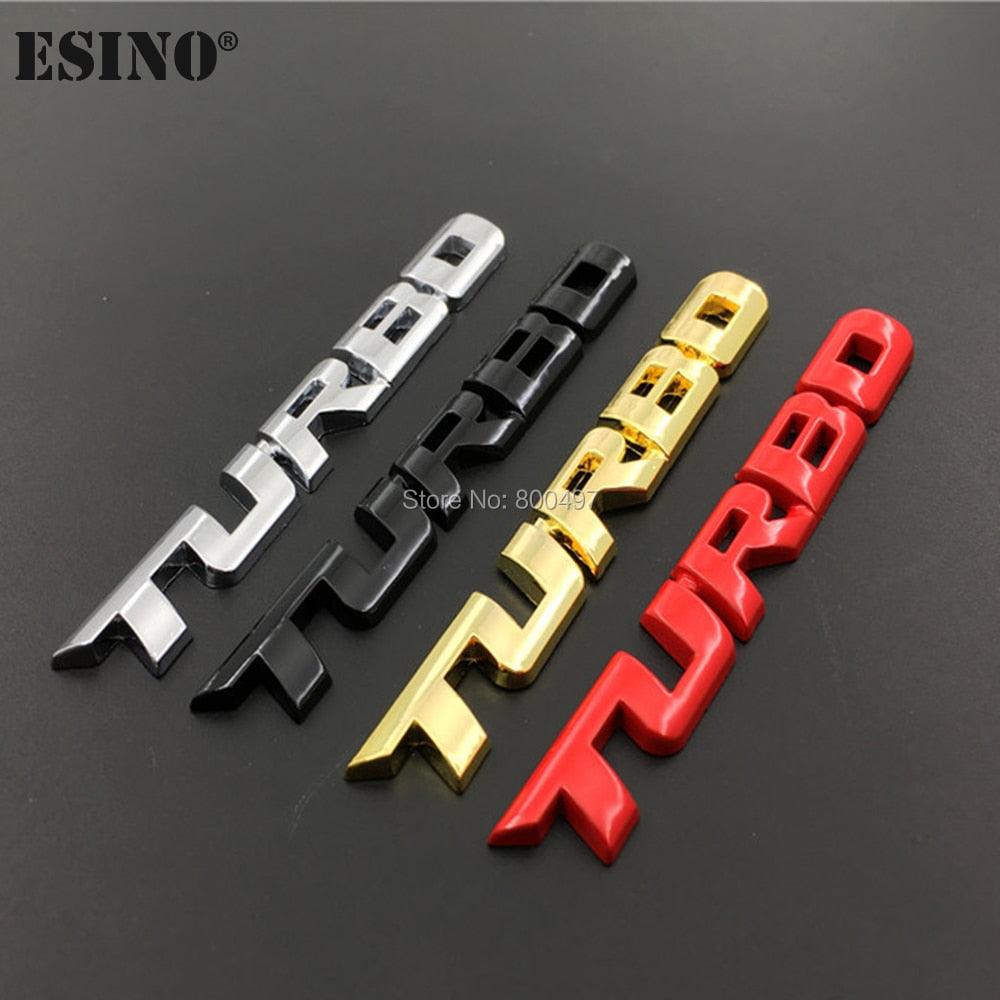 New Car Styling Car Turbo Boost Loading Boosting 3D Metal Chrome Zinc Alloy 3D Emblem Badge Sticker Decal 3D Metal Turbo Car Truck Door Body Side Fender Rear Trunk Adhesive Emblem Badge Decals Auto Accessory
