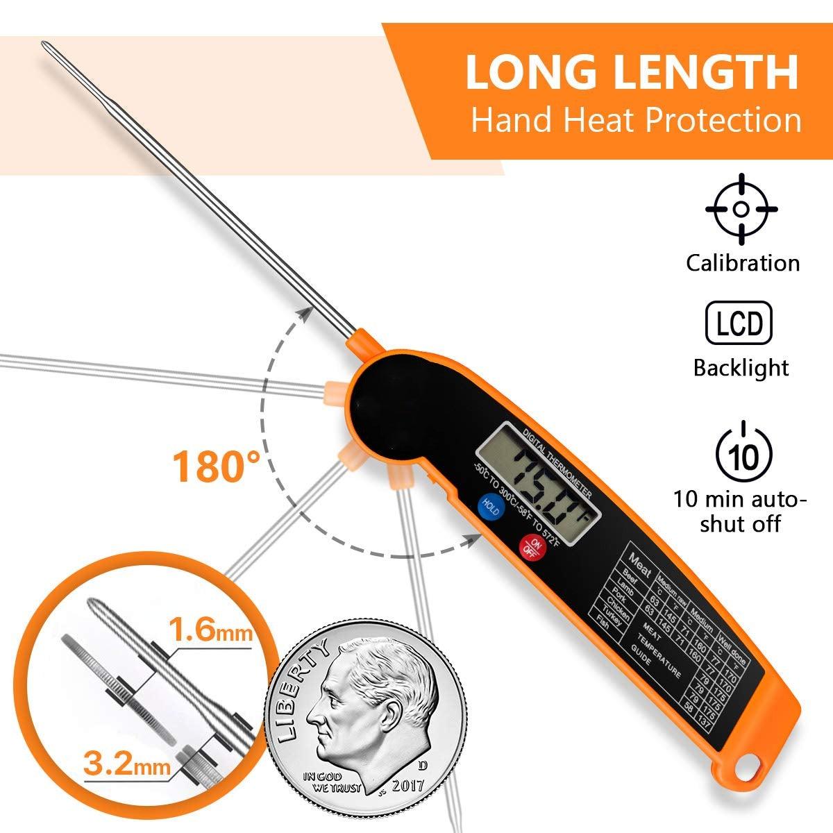 New Digital Kitchen Food Thermometer For Meat Water Milk Cooking Food Probe BBQ Electronic Oven Thermometer Food Thermometer Waterproof Probe With Backlit Sensing Kitchen Cooking Food Thermometer For Meat Water Milk Cooking Food BBQ Kitchen Tools