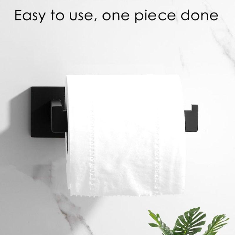 New Matte Black Toilet Paper Holder Wall Mount Tissue Roll Hanger 304 Stainless Steel Bathroom Accessories Toilet Paper Holder Tissue Roll Holder Hanger Stainless Steel Matte Black Bathroom Lavatory Hardware Wall Mount 14.5cm