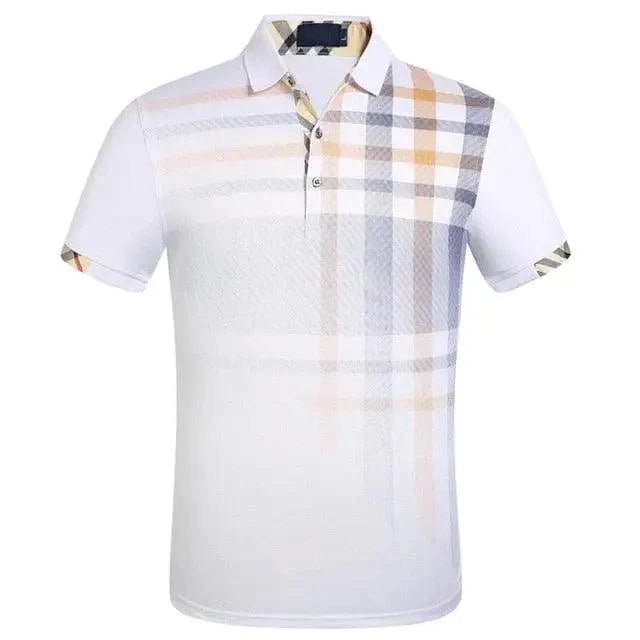 New Men's Polo Shirt Men Soft Cotton Short Sleeve Shirt Nice Plus Size Modern Polo Shirt for Men Short Sleeve Slim Fit Summer Thin Shirt Men Polo Shirt Plaid Clothing - ThisandThatShoppe