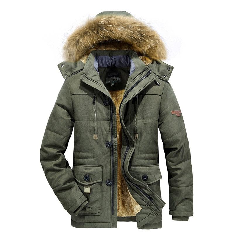 New Men's Thick Warm Waterproof Jacket Hooded Men Outdoor Jacket Men's Thick Casual Hooded Solid Color Outdoor Jacket Winter Cotton Jacket Men's Jacket With Multi-Pockets