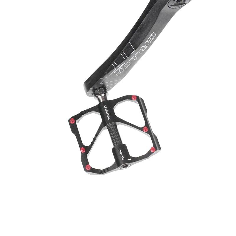 New Road Bike Pedal Non-Slip Ultra-Light Aluminum 3 Ball Bearing Cycling Pedals Mountain Bike Pedals Pedals Aluminum Bicycle Flat Platform Pedals Lightweight Non-Slip Sealed Bearing For Road Mountain