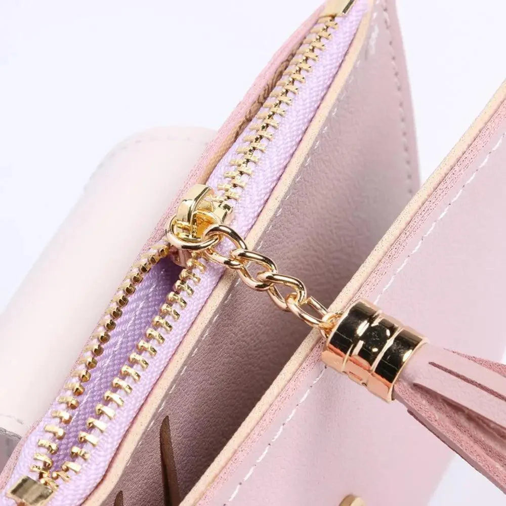 New Short PU Leather Clutch Bags Card Holder Wallet And Small Coin Purse for Women And Girls
