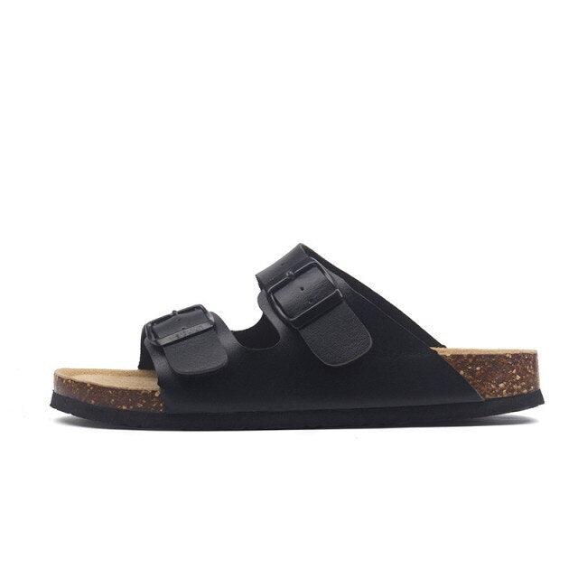 New Summer Beach Slippers Casual Double Buckle Non-slip Clogs Slides Women Slip On Flip Flop Women's Comfort Slides Double Buckle Adjustable EVA Flat Sandals