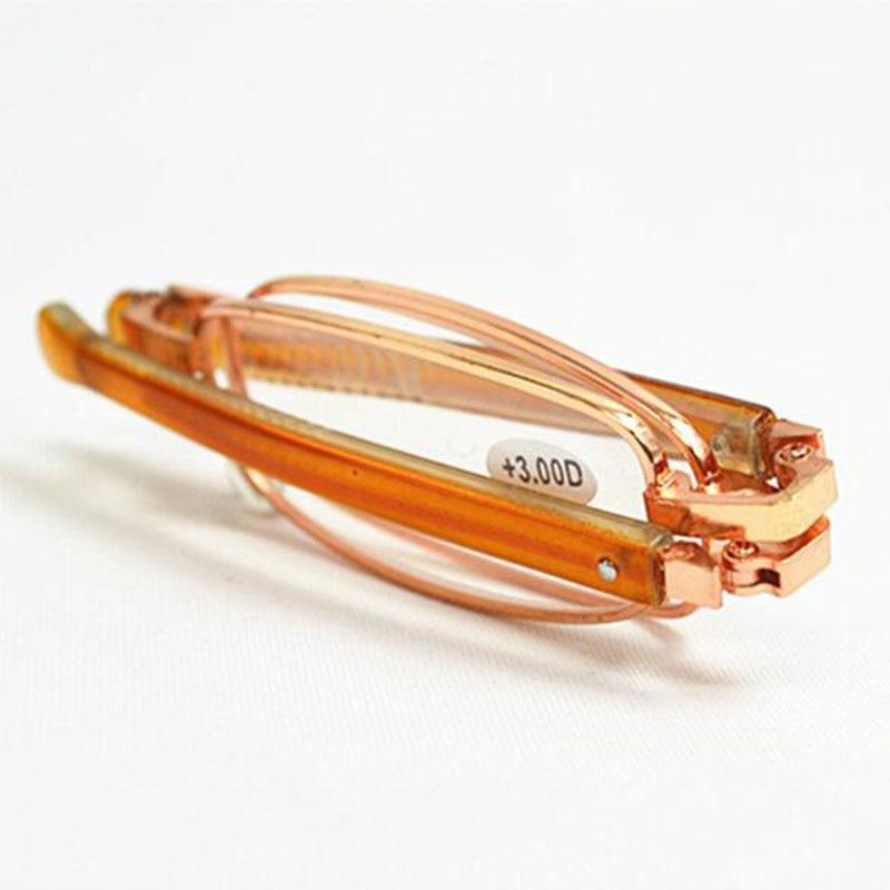 New Ultra-Thin Folding Reading Glasses For Men's And Women's New Stylish Mini Metal Frame Reading Mirror with Glasses Box Lightweight and Sturdy Metal Sunglasses