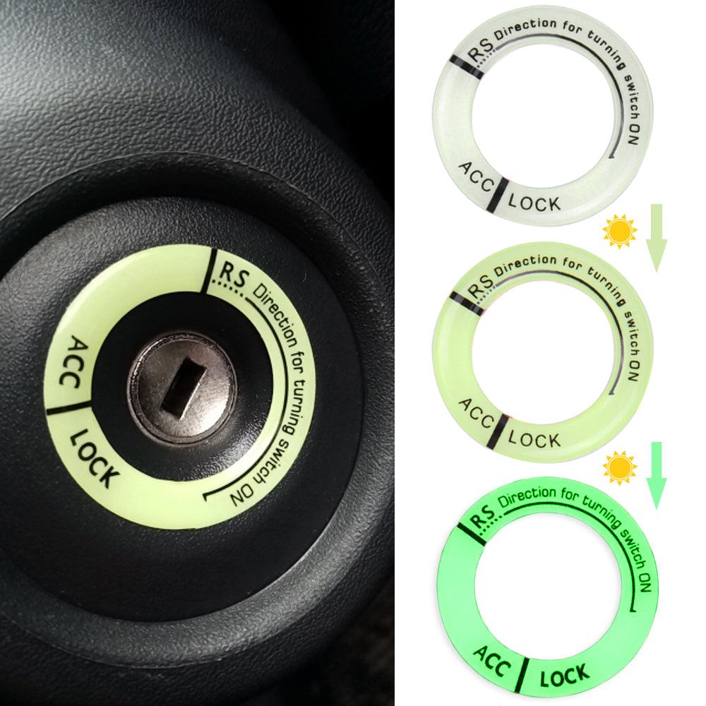 Night Luminous Car Ignition Start Stop Button Fluorescent Circle Luminous Ring Cover Start Stop Button Luminous Start Stop Button Ring Cover Trim Universal Ignition Key Ring Stickers Auto Motorcycle 3D Decals Decoration Fluorescent Circle Auto Interior